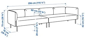 LILLEHEM σύνθεση καναπέ 4 θέσεων 995.360.31