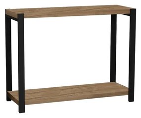 Table shelf Lerf oak melamine-black metal 45x17x35cm 45x17x35 εκ.