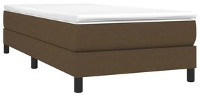 vidaXL Κρεβάτι Boxspring με Στρώμα Σκούρο Καφέ 90x200 εκ. Υφασμάτινο