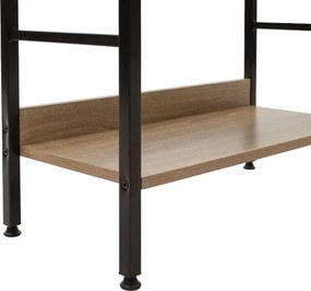 Βιβλιοθήκη- Ραφιέρα Ramon pakoworld φυσικό-μαύρο 60x28x125,5εκ