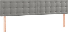 vidaXL Κρεβάτι Boxspring με Στρώμα &amp; LED Αν.Γκρι 180x200 εκ. Βελούδινο