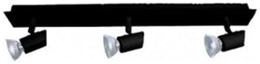 Φωτιστικό Οροφής-Σποτ 9078-3 32x7cm 3xGU10 Black Inlight Μέταλλο