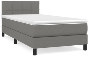 ΚΡΕΒΑΤΙ BOXSPRING ΜΕ ΣΤΡΩΜΑ ΣΚΟΥΡΟ ΓΚΡΙ 90X200 ΕΚ. ΥΦΑΣΜΑΤΙΝΟ 3140026