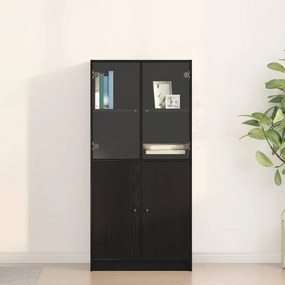 Highboard Μαύρο 68 x 37 x 142 εκ Επεξεργασμένο ξύλο