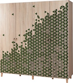 Τετραφυλλη Ντουλαπα Δρυς Sonoma IMAJ 52x180x192