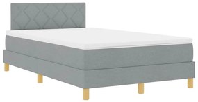 vidaXL Κρεβάτι box spring με στρώμα Ανοιχτό γκρι 120 x 200 cm ύφασμα