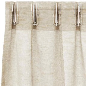 vidaXL Κουρτίνες με κουρτίνες 2 pcs Άμμος 140x175cm Πολυεστέρας