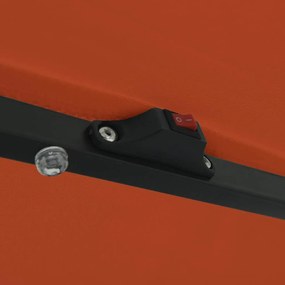 vidaXL Ομπρέλα Κήπου Τερακότα 395 x 395 x 245 εκ. Πολυεστέρας