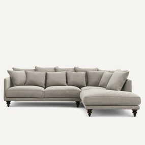 Γωνιακός καναπές από βελούδινο chenille, Lazare