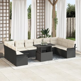 vidaXL Σετ Καναπέ Κήπου 11 pcs Μαύρο Καφέ 100 x 55 x 73 εκ.