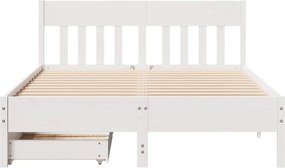 vidaXL Σκελετός Κρεβ. Χωρίς Στρώμα Λευκό 150x200 εκ Μασίφ Πεύκο