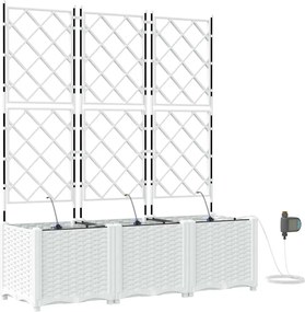 vidaXL Γλάστρα Κήπου 3 τμχ. Λευκό 120 x 40 x 142 cm PP