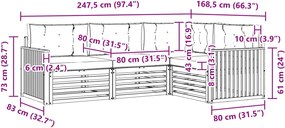 vidaXL Σειρά Καναπέ Εξωτερικού 4 pcs Λευκό και Κρεμ
