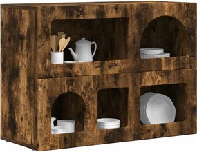 vidaXL Πλαϊνό γραφείο Καπνιστό Δρύς 80.5 x 35 x 59 εκ.