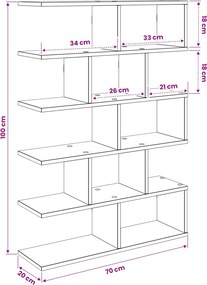 vidaXL Ράφι Τοίχου Sonoma Δρυς 70 x 20 x 100 εκ. Επεξεργασμένο Ξύλο