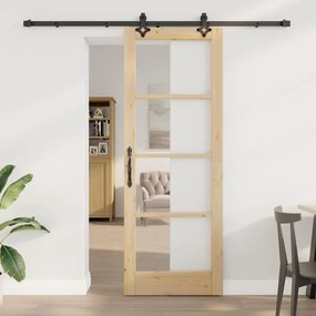 vidaXL Συρόμενη Πόρτα  με Κιτ Υλικών 78x211 εκ. Μασίφ ξύλο Πεύκου