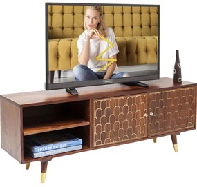 Έπιπλο TV Muskat Καφέ  140x35x50εκ - Χρυσό