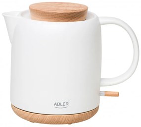 Ηλεκτρικός βραστήρας Adler AD 1304, 1200W, 1l, Κεραμικό, Περιστρεφόμενη βάση, Προστασία χωρίς νερό, Εκρού