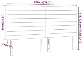 vidaXL Κεφαλάρι Κρεβατιού LED Σκούρο Πράσινο 200x5x118/128 εκ.