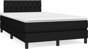 vidaXL Κρεβάτι Boxspring με Στρώμα Μαύρο 120x200 εκ. Υφασμάτινο