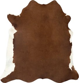 vidaXL Χαλί Καφέ / Λευκό 180 x 220 εκ. από Γνήσιο Δέρμα Αγελάδας