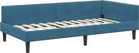 vidaXL Κρεβάτι Γωνίας Μπλε 90 x 200 cm Βελούδο
