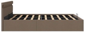 vidaXL Πλαίσιο Κρεβατιού με Αποθ. Χώρο/LED Taupe 160x200 εκ. Ύφασμα
