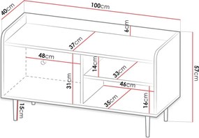 Έπιπλο τηλεόρασης Vasina 100 - 100.00Χ40.00Χ57.00cm
