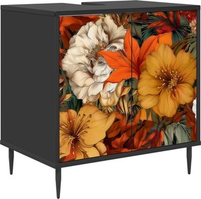 vidaXL Ντουλάπι Μπάνιου GENNEP Μαύρη Δρυς 60 x 40 x 61 εκ