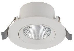 Χωνευτό Σποτ Φωτιστικό Οροφής LED 5W Λευκό-Ασημί 3000Κ Downlight Egina 10546 Nowodvorski-10546-Λευκό-Ασημί 10546