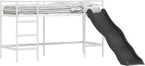 vidaXL Κουκέτα για παιδιά με τσουλήθρα Άσπρο και Ανθρακί