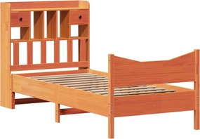 vidaXL Σκελετός Κρεβ. Χωρίς Στρώμα Καφέ Κεριού 75x190 εκ Μασίφ Πεύκο