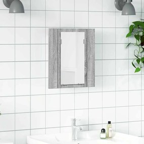 vidaXL Έπιπλο Καθρέφτη Μπάνιου LED Γκρι Sonoma 40x12x45 εκ. Επεξ. Ξύλο