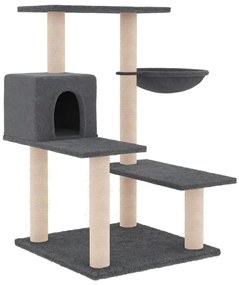 vidaXL Γατόδεντρο Σκούρο Γκρι 82,5 εκ. με Στύλους Ξυσίματος από Σιζάλ