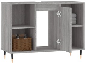 vidaXL Ντουλάπι Μπάνιου Γκρι Sonoma 80 x 33 x 60 εκ. από Επεξεργ. Ξύλο