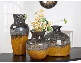 Βάζο ArteLibre Μαύρο/Πορτοκαλί Γυαλί 30.5cm