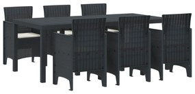 Σέτ φαγητού για κήπο 7 pcs Ανθρακί Rattan Polt