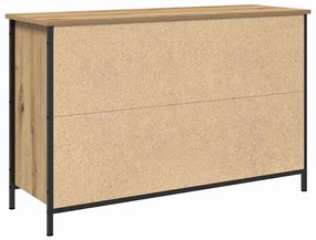 vidaXL Ντουλάπα Τηλεόρασης Μαύρη Δρυς 101x35x65 εκ. Κατασκευασμένο από ξύλο και ατσάλι
