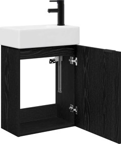 vidaXL Μονάδα μπάνιου με βρύση Μαύρη Δρυς 45,5 x 22,5 x 84 εκ
