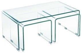 Τραπέζι γυαλί Glasser Clear (+2 Βοηθ) γυαλί 12mm 90x50x38cm