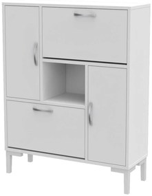 ΠΑΠΟΥΤΣΟΘΗΚΗ MEDY HM18187.03 ΜΕΛΑΜΙΝΗ ΣΕ ΛΕΥΚΟ-ΛΕΥΚΑ ΠΟΔΙΑ 86,5x30x109Υεκ