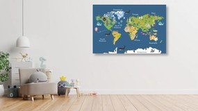 Εικόνα στον παγκόσμιο χάρτη φελλού για παιδιά - 90x60  place