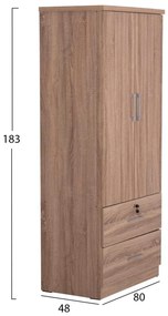 ΝΤΟΥΛΑΠΑ ΜΕ ΣΥΡΤΑΡΙΑ REINA HM2484.11 SONAMA OAK ΜΕΛΑΜΙΝΗ 80x48x183Υεκ.