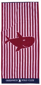 Πετσέτα Θαλάσσης Παιδική 3901 Red-White Greenwich Polo Club Θαλάσσης 70x140cm 100% Cotton