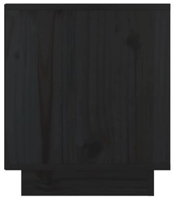 Κομοδίνο Μαύρο 40 x 34 x 40 εκ. από Μασίφ Ξύλο Πεύκου - Μαύρο