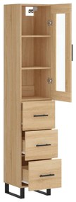 vidaXL Μπουφές Sonoma δρυς 34,5 x 34 x 180 εκ. από Επεξεργασμένο Ξύλο