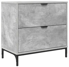 vidaXL Κομοδίνο Γκρι σκυροδέματος 63.5 x 36 x 61 εκ Επεξεργασμένο ξύλο