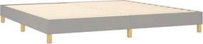 vidaXL Κρεβάτι Boxspring με Στρώμα Ανοιχτό Γκρι 200x200 εκ. Υφασμάτινο
