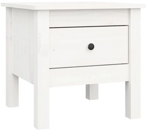 vidaXL Βοηθητικό Τραπέζι Λευκό 40 x 40 x 39 εκ. από Μασίφ Ξύλο Πεύκου