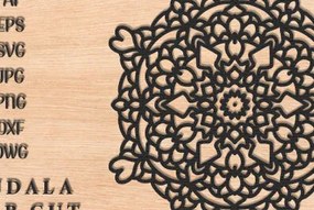 Intra απο ξύλο plywood 3mm-4mm πάχος – Διακόσμηση τοίχου Mandala Cut Laser Δίασταση 40x30 cm INTRAFABR-49273675